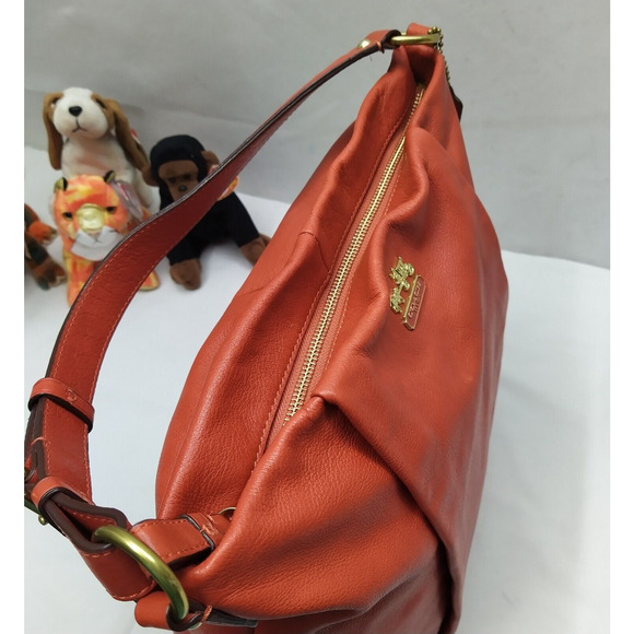 Coach Madison Orange Leather Zipper Closure Hobo Shoulder Bag - Picture 9 of 16
